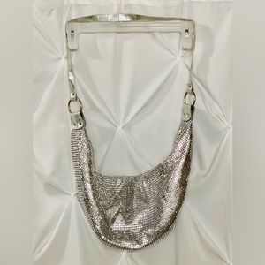 Y2K Vintage Silver Tone Mesh Chain Boho Purse & Coin Purse